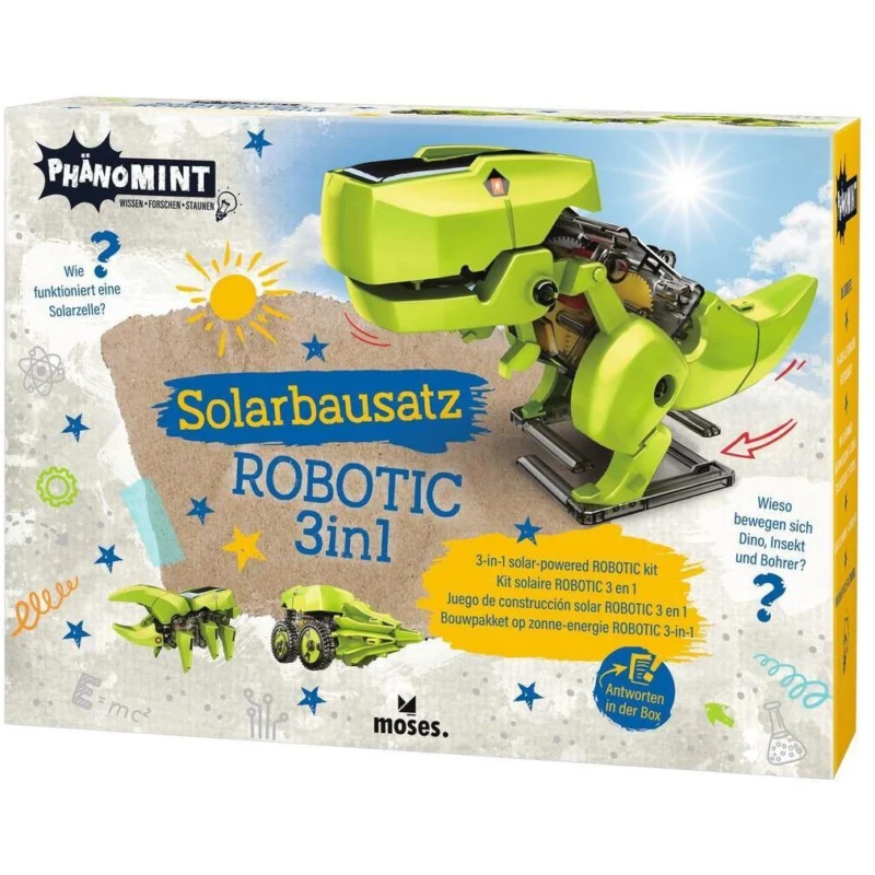 PhänoMINT Solarbausatz ROBOTIC 3 in 1 Yellow Green Moses