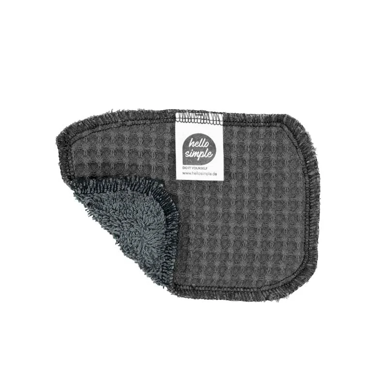 Zero Waste Spülschwamm Grau aus Bio-Baumwolle Dark Slate Gray hello simple