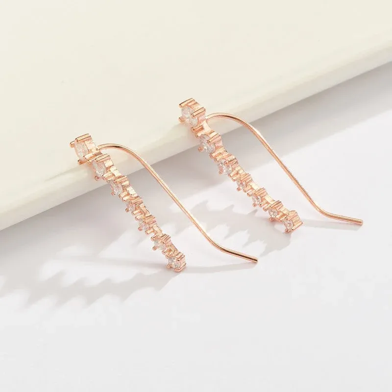 Glamour Glänzender Zirkon 925 Sterling Silber Ohrring – Avelisse