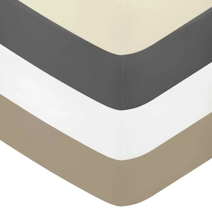 400 Thread Count Sateen Fitted Sheet Brown