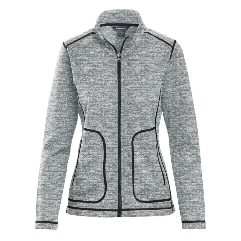 Landway Women's Heather Grey Summit Textured Knit Jacket