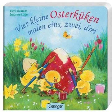 Vier kleine Osterküken malen eins, zwei, drei Firebrick Oetinger