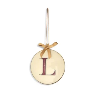 Enamel Round Alphabet Letter Bauble L