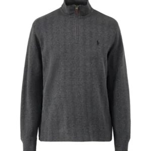 Herringbone Quarter-Zip Sweatshirt Grey