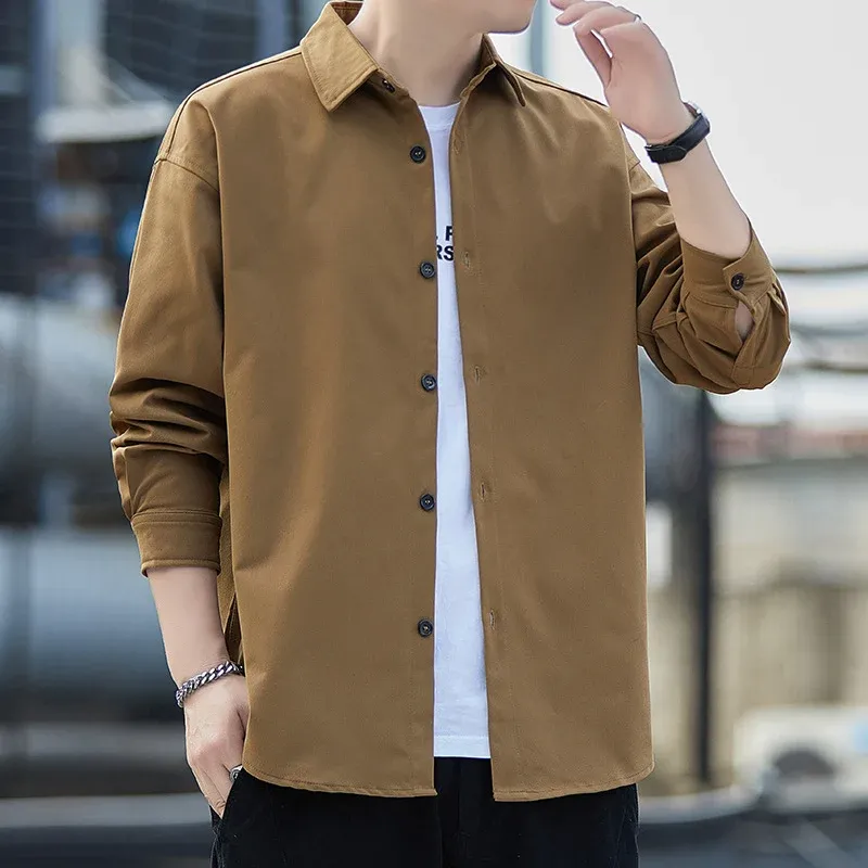 Herren lässige Langarmhemdjacke mit modischem Schnitt – Taviero