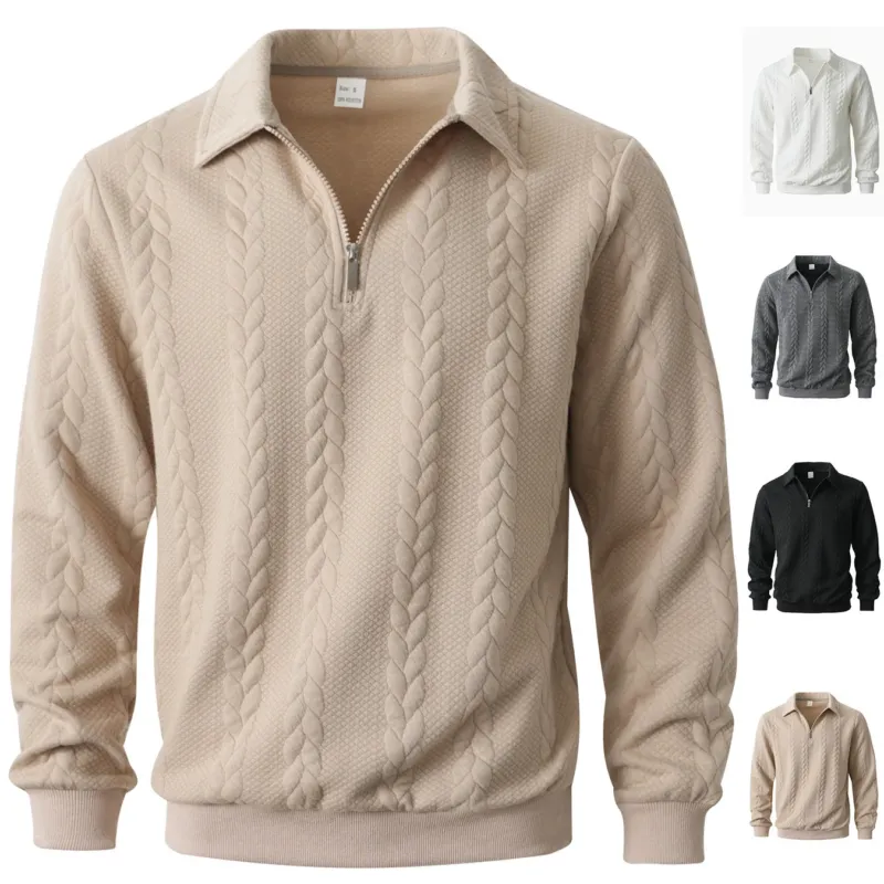 Herren eleganter Strickpullover mit Reißverschluss – Norvane
