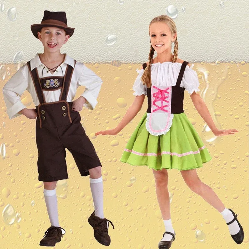 Herren traditionelles Kindertrachten-Set mit Kniebundhose, dekorativen Hosenträgern und Filzhut – Averon