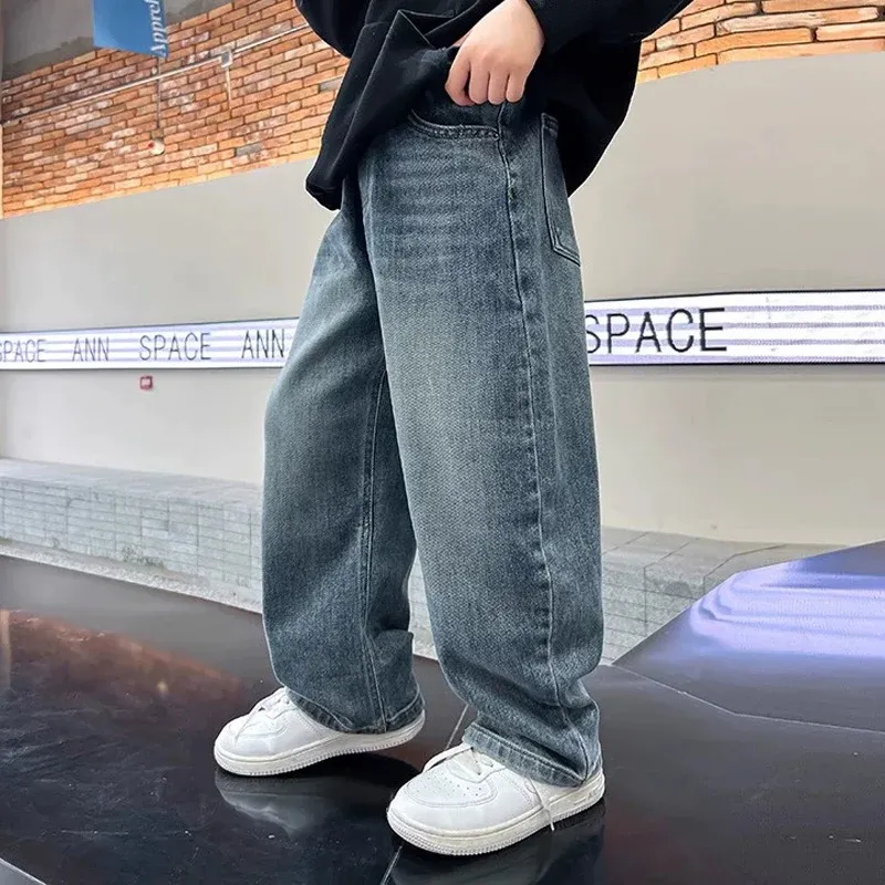 Unisex lockere Denim-Jeans mit weitem Schnitt – Vardeno