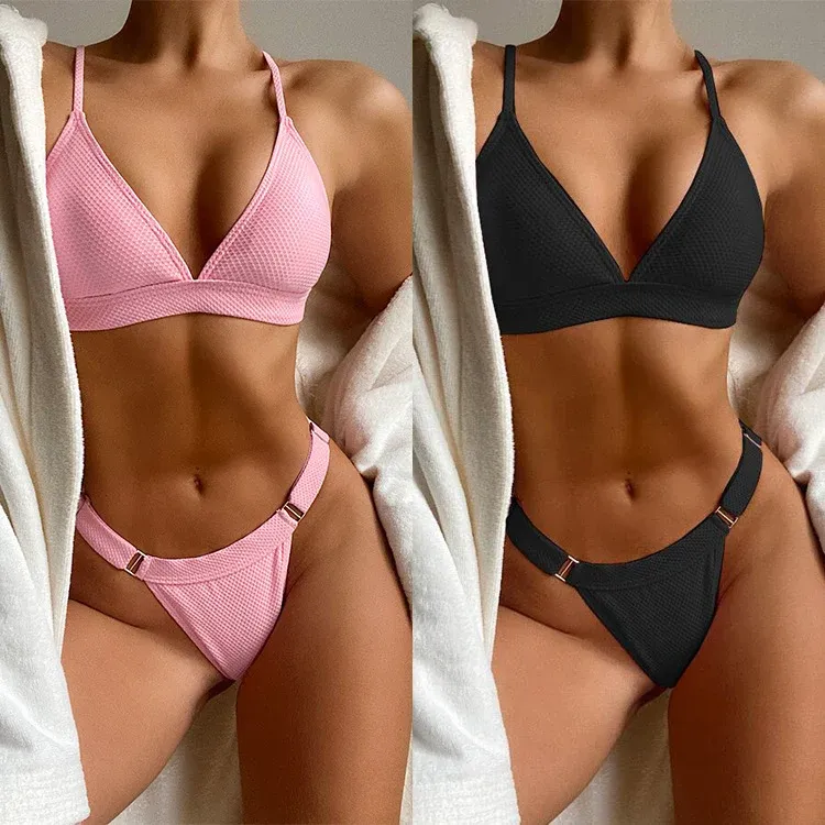 Damen Triangel-Bikini mit elastischen Trägern und verstellbarem Hosenbund – Maréssa