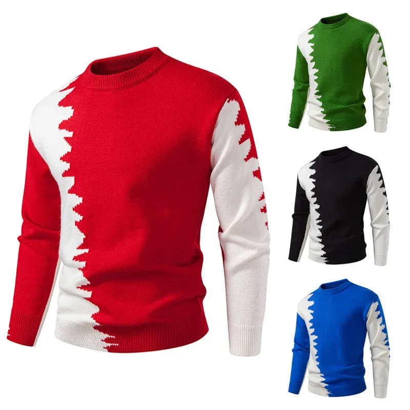 Herren Strickpullover mit kreativem Farbverlauf und klassischem Rundhalsausschnitt – Norvane