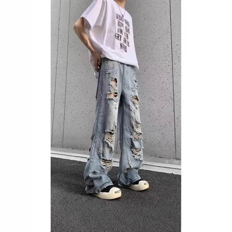 Damen Modische Destroyed Baggy-Jeans Echoarchiv