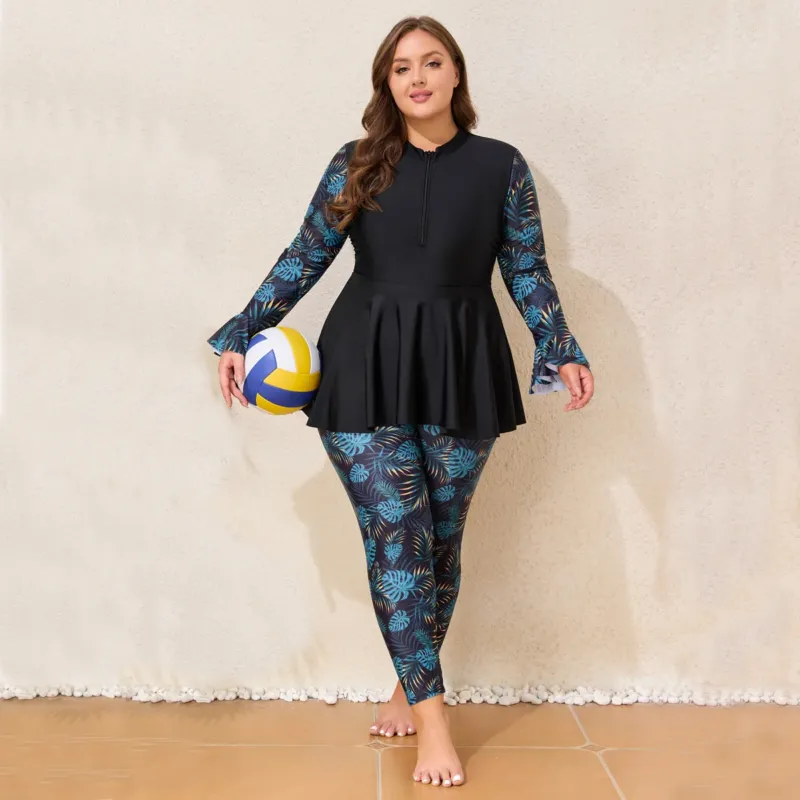 Damen Sportlicher Schwimmanzug mit voluminösem Rock – Maréssa