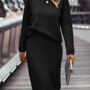 2-teiliges Damen Set aus Pullover und Rock – Élanora