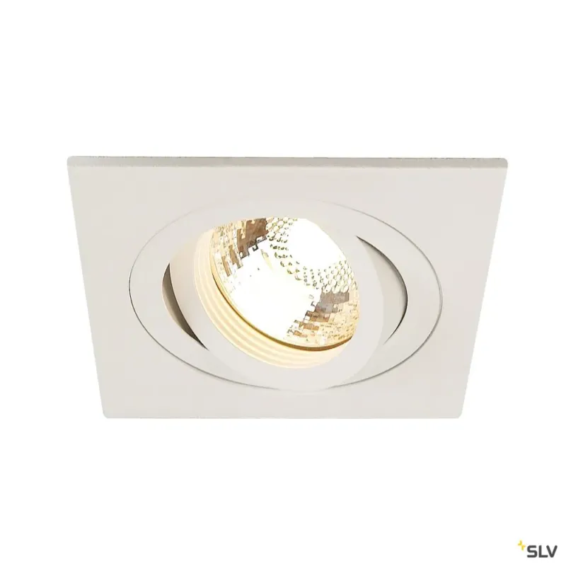 SLV NEW TRIA I GU10 Downlight, eckig, mattweiss, max. 50W, inkl. Blattfedern